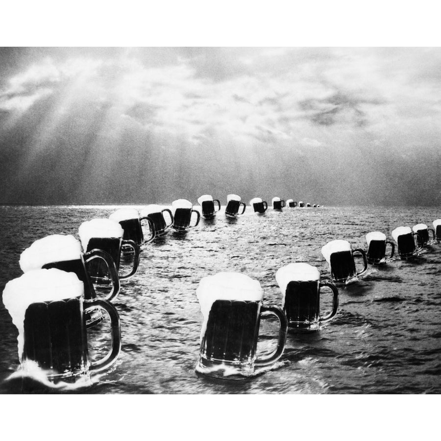 Composite Photograph Mugs Of Beer On Ocean As Seen In Bally Hoo Magazine Celebrating The End Of Prohibition On December Image 1