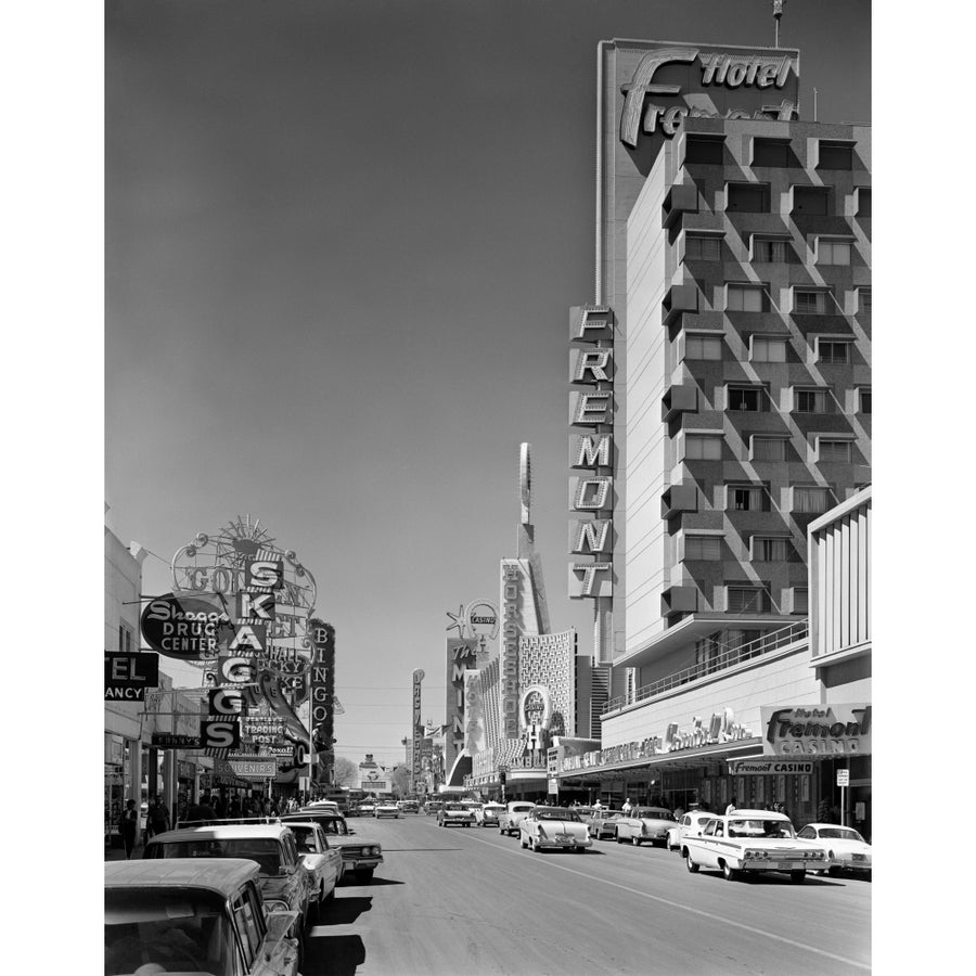 1960s View Down Freemont Street Downtown Las Vegas Nevada Usa Poster Print By Vintage Collection Image 1