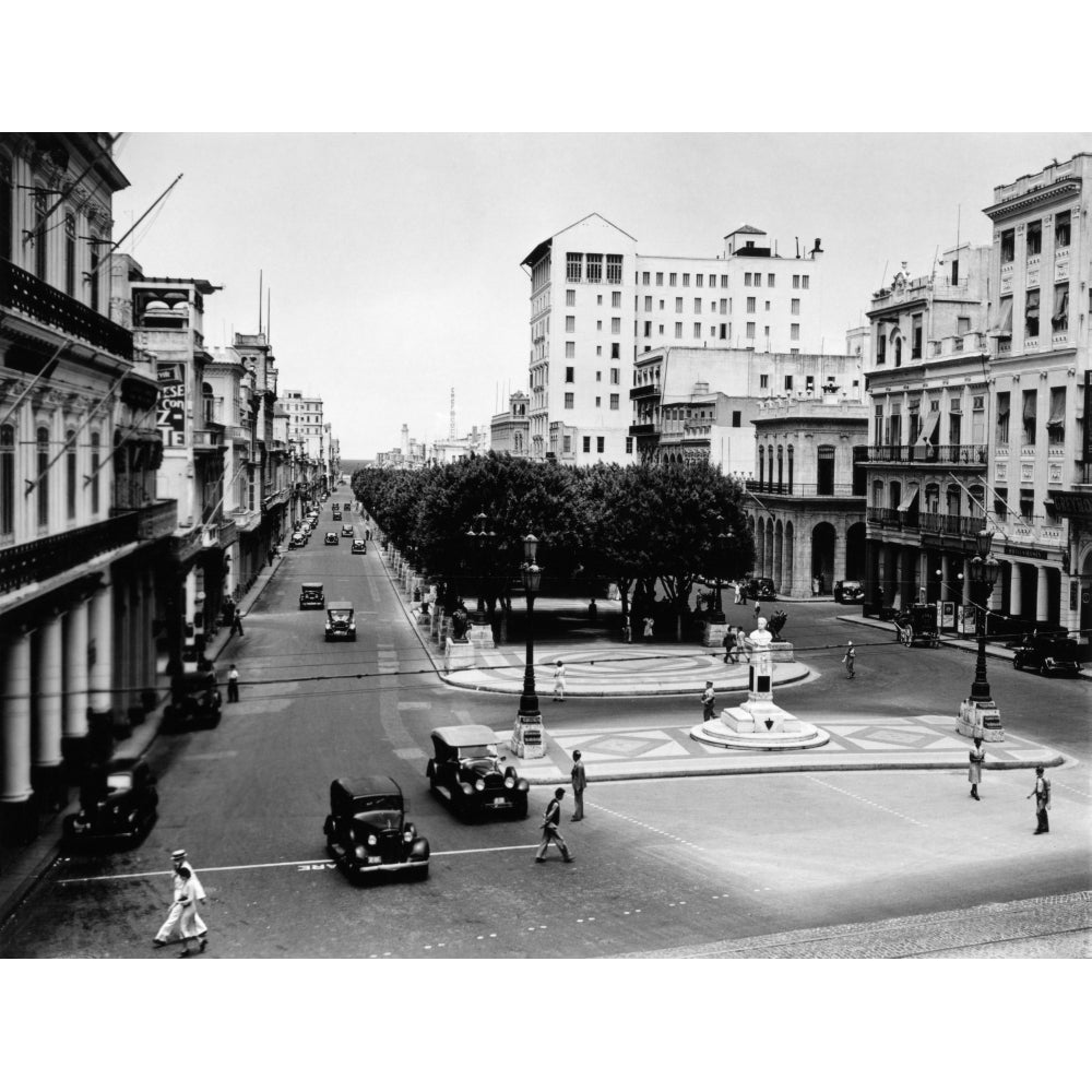 1930s-1940s Street Scene Of The Prado Havana Cuba Poster Print By Vintage Collection Image 1