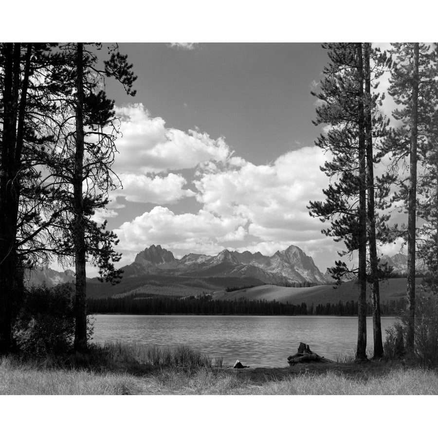 1960s Little Red Fish Lake In Idaho With Saw Tooth Mountains In Background Viewed Between Clearing In Trees Print By Image 1