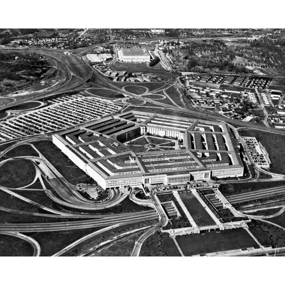 1960s Aerial View Of Army Pentagon And Navy Annex Arlington Virginia Usa Poster Print By Vintage Collection Image 1