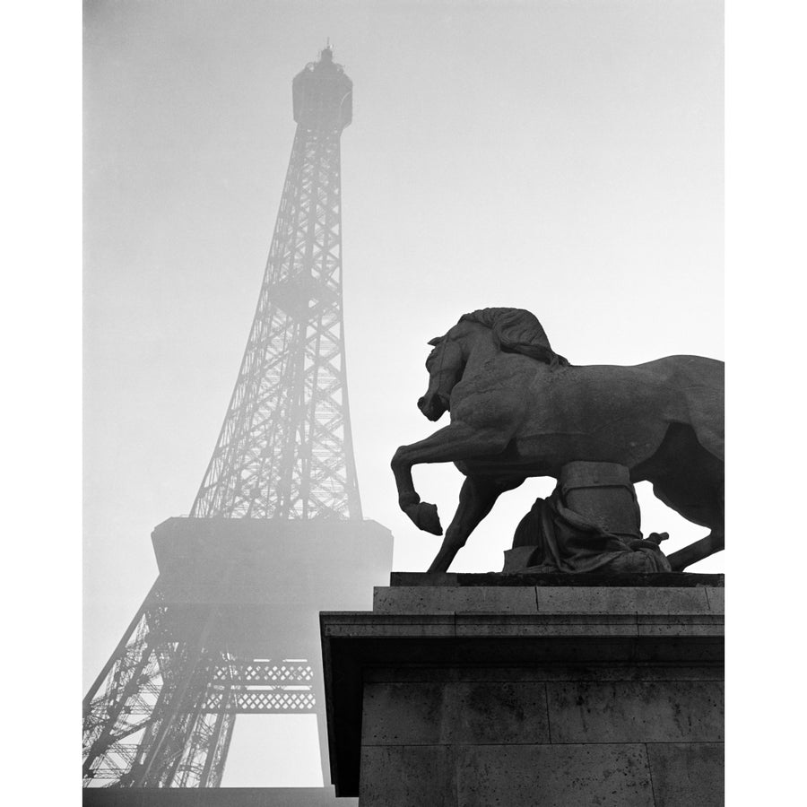 1920s Horse Statue At Base Of Eiffel Tower Paris France Poster Print By Vintage Collection Image 1