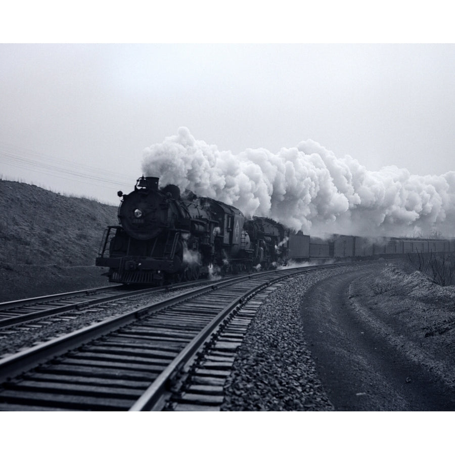 1940s-1950s Speeding Steam Locomotive Passenger Train Near Port Jervis York Usa Print By Vintage Collection Image 1