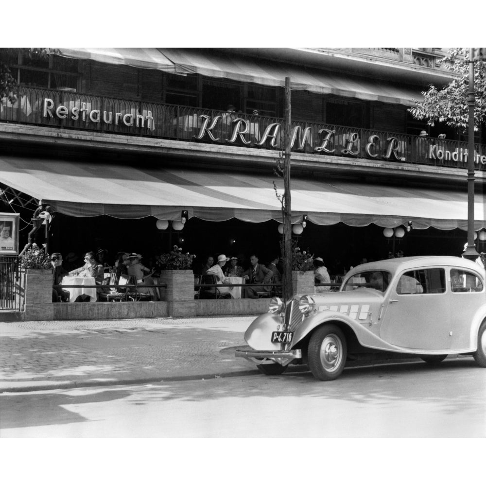 1930s Cafe Kranzler Kurfurstendamm Strasse Street Berlin Germany Poster Print By Vintage Collection Image 1