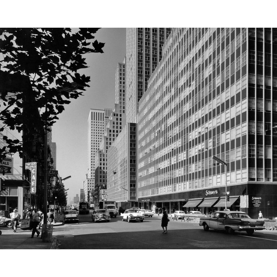 1950s-1960s Looking South On Third Avenue At 47Th Street Manhattan York City Ny Usa Print By Vintage Collection Image 1