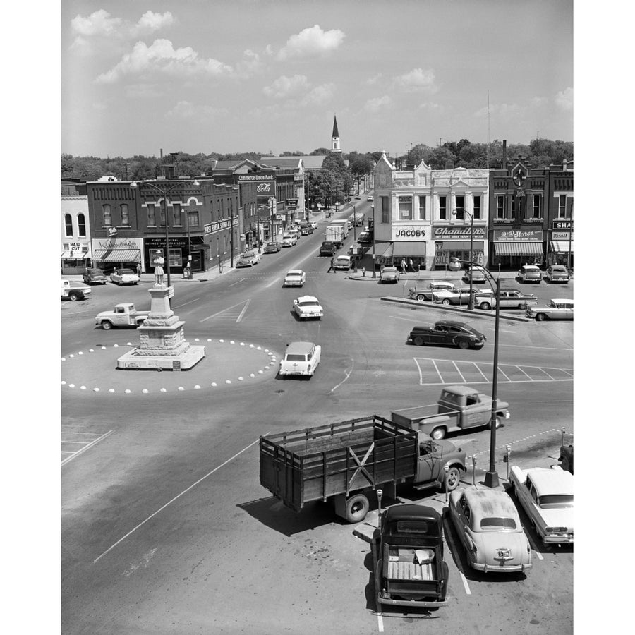 1950s Main Street Of Small Town America Town Square Lebanon Tennessee Usa Poster Print By Vintage Collection Image 1