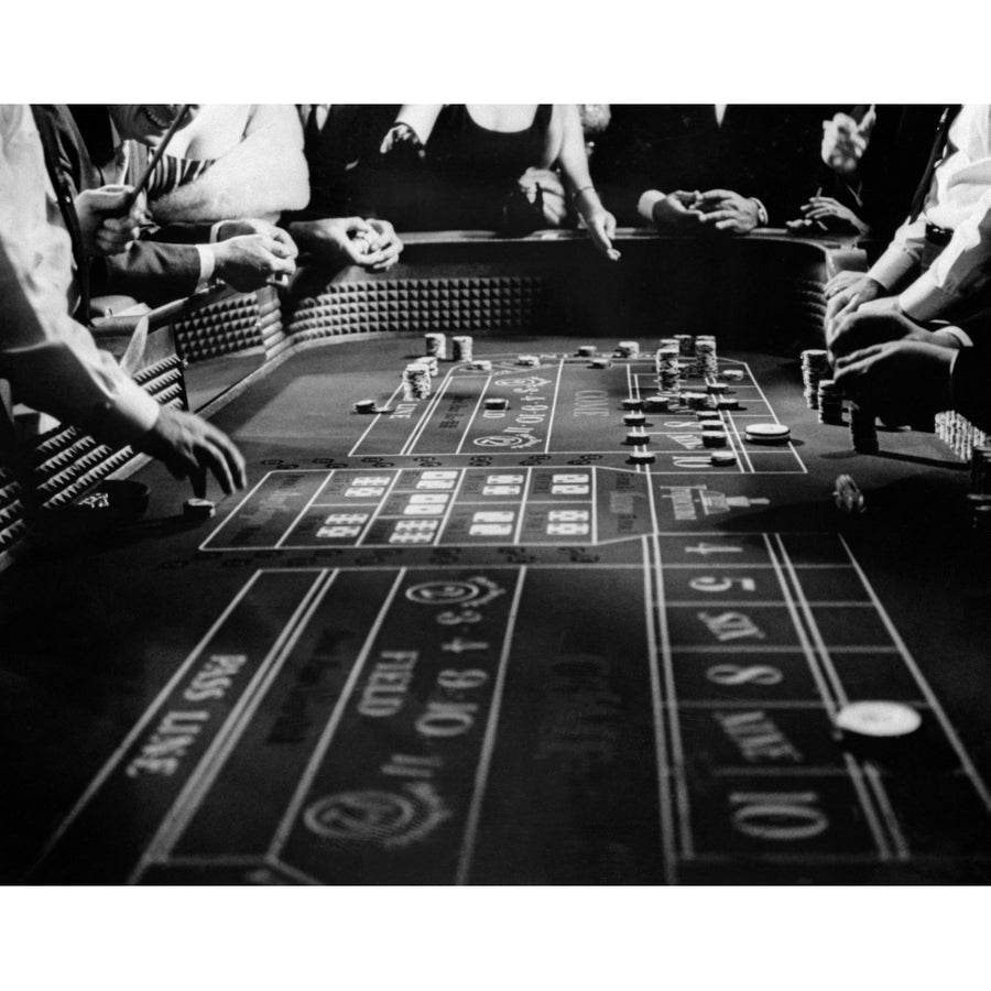 1960s Four Unidentified People Gambling Casino Craps Poster Print By Vintage Collection Image 1