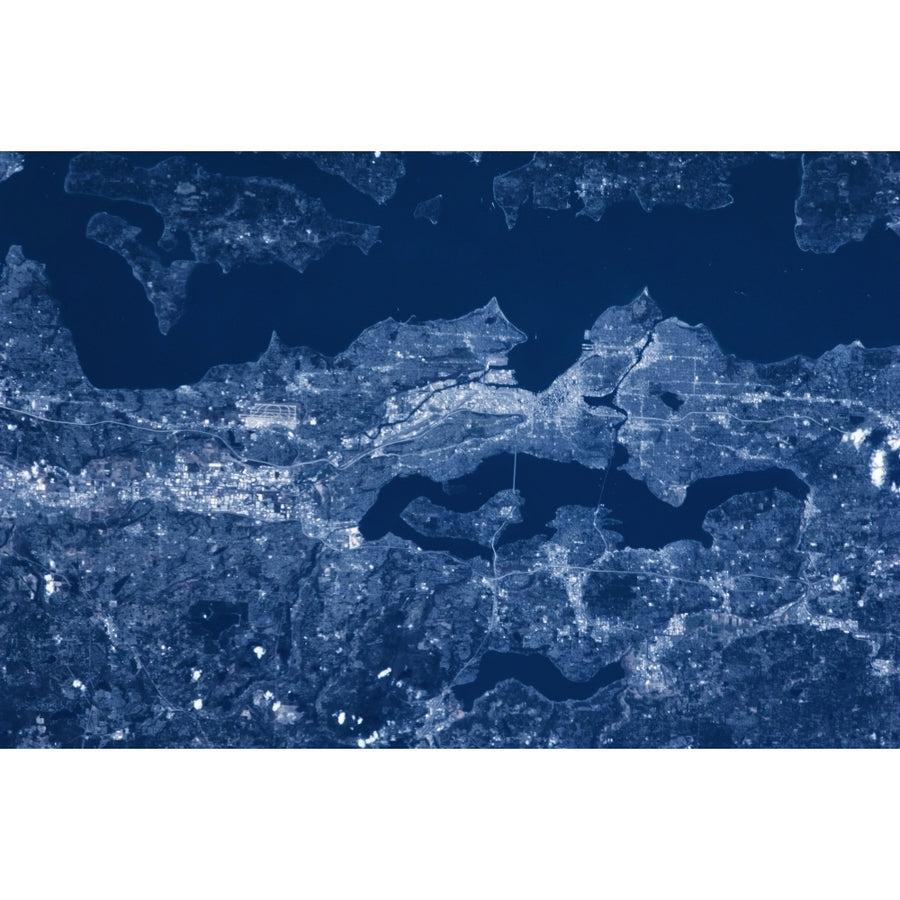 Satellite view of Seattle and surrounding areas Washington State USA Poster Print by Panoramic Images Image 1