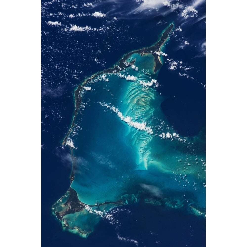 Satellite view of Eleuthera Island and Atlantic Ocean Bahamas Poster Print by Panoramic Images Image 2