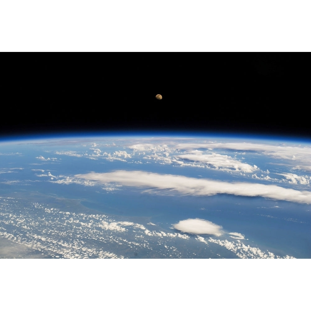 View of planet Earth from space showing North America and Moon in the Sky Poster Print by Panoramic Images Image 2