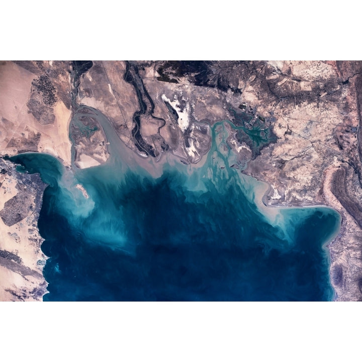 Satellite view of coastal area of Kuwait Iraq and Iran in Persian Gulf Poster Print by Panoramic Images Image 2