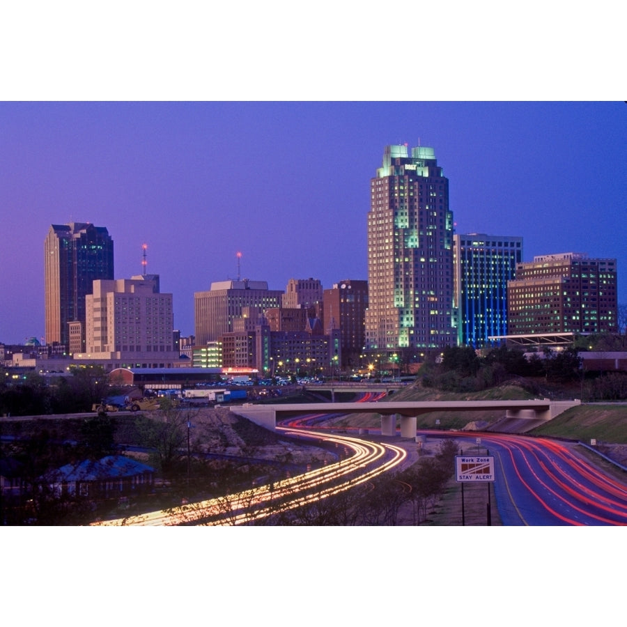 Skyline of Raleigh NC at night Poster Print by Panoramic Images Image 1