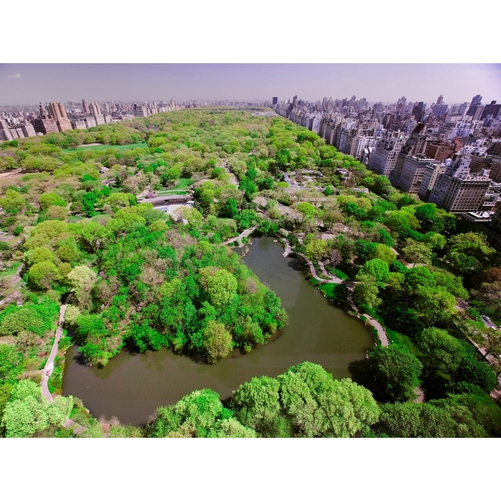 Aerial view of Central Park in spring near Columbus Circle in Manhattan York City York Print by Panoramic Image 1