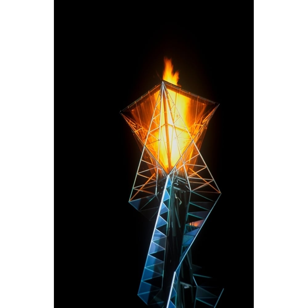 Olympic torch at night during the 2002 Winter Olympics Salt Lake City UT Poster Print by Panoramic Images Image 2