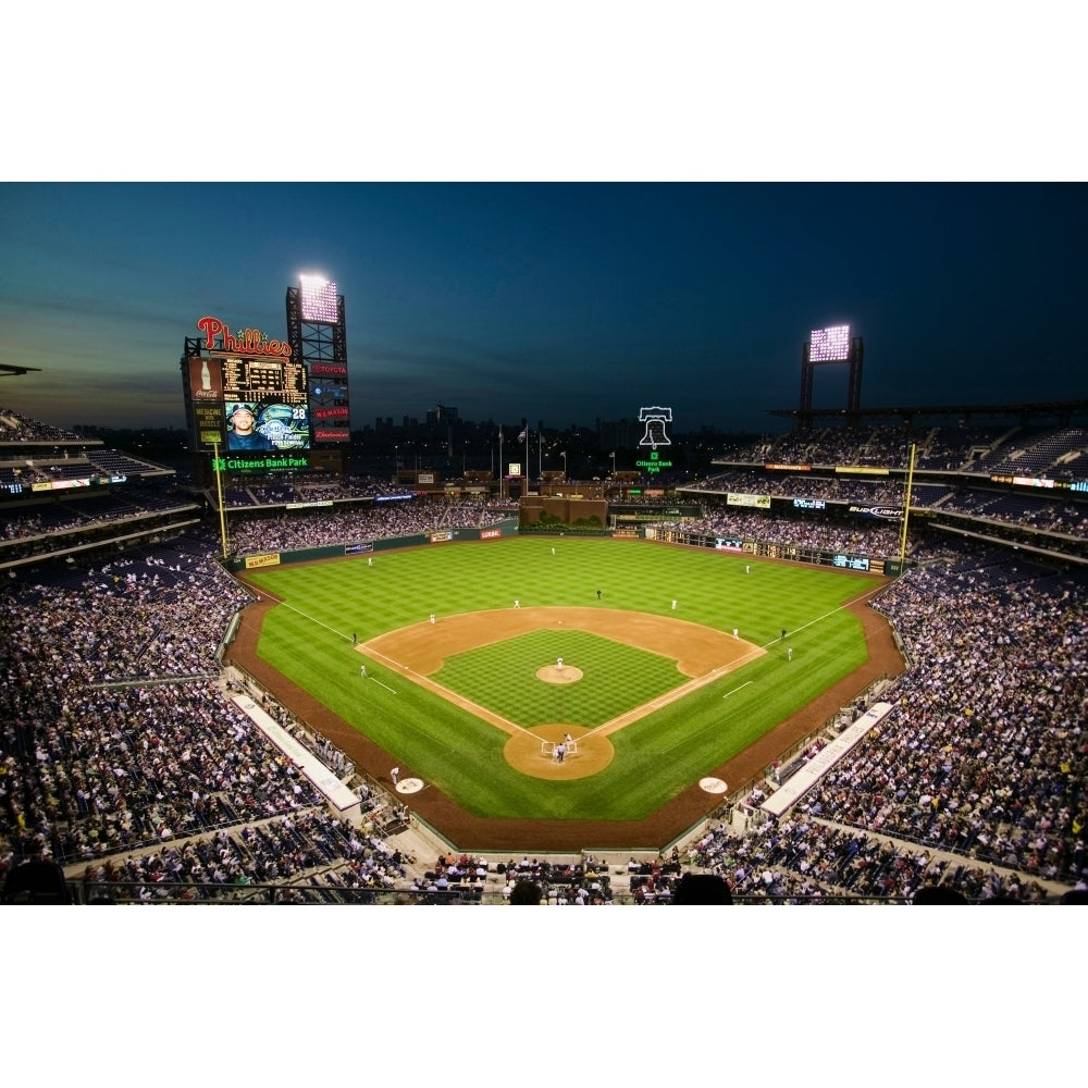 Panoramic view of 29 183 baseball fans at Citizens Bank Park Philadelphia PA who are watching Philadelphia Phillies Image 1