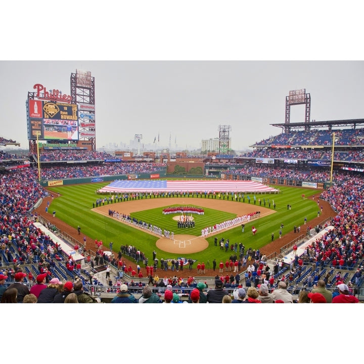 Opening Day Ceremonies featuring gigantic American Flag in Centerfield on March 31 2008 Citizen Bank Park where 44 553 Image 2