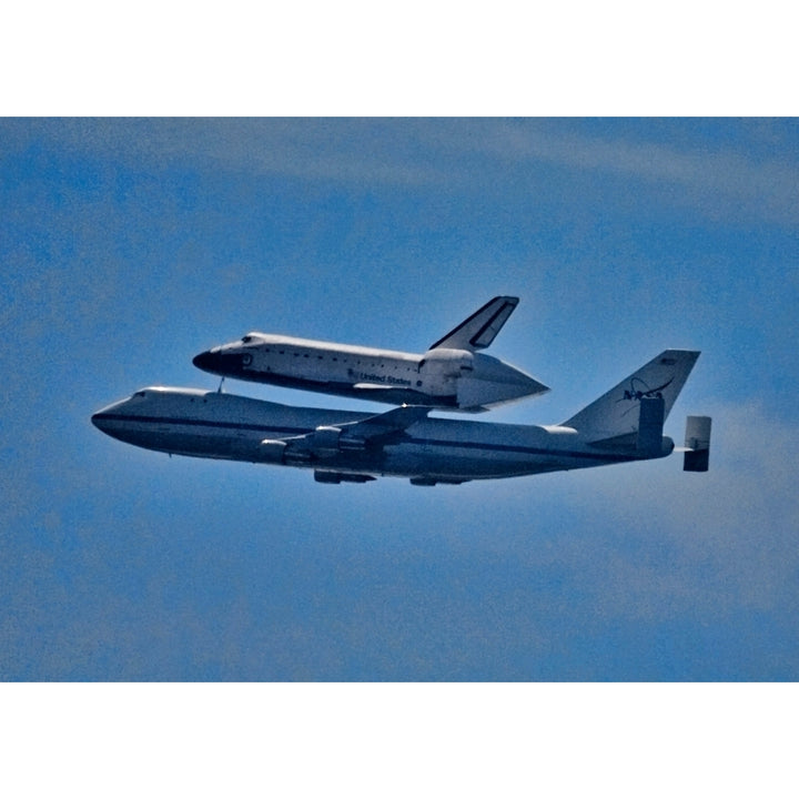 Space Shuttle Columbia flies on 92112 over Los Angeles on its final flight Malibu CA Print by Panoramic Images Image 1