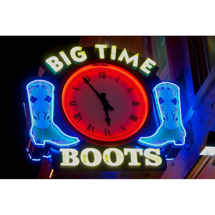 Big Time Boots Neon Sign Lower Broadway Nashville Tennessee Poster Print by Panoramic Images Image 1