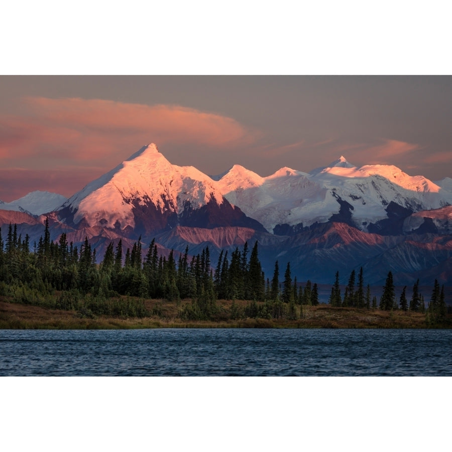 Mount Denali previously known as McKinley from Wonder Lake Denali National Park Alaska Print by Panoramic Images Image 1