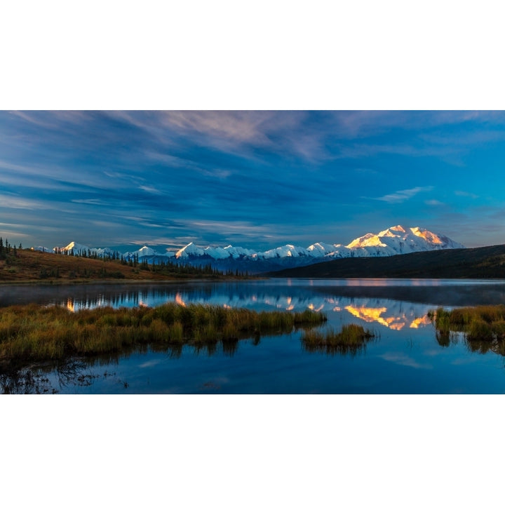 Panoramic view of Mount Denali previously known as McKinley from Wonder Lake Denali National Park Alaska Print by Image 2