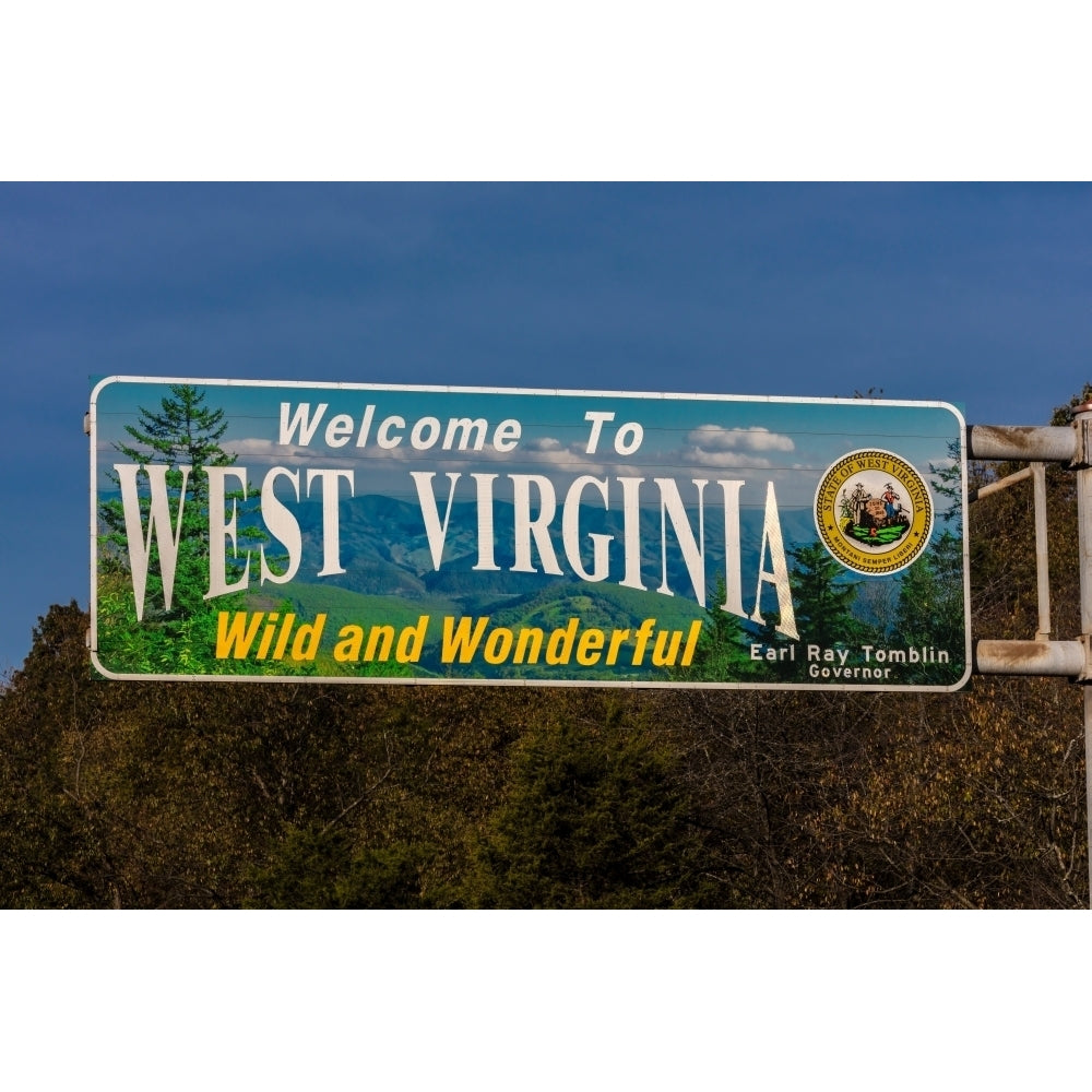 Welcome sign entrance to the state of West Virgina Poster Print by Panoramic Images Image 2