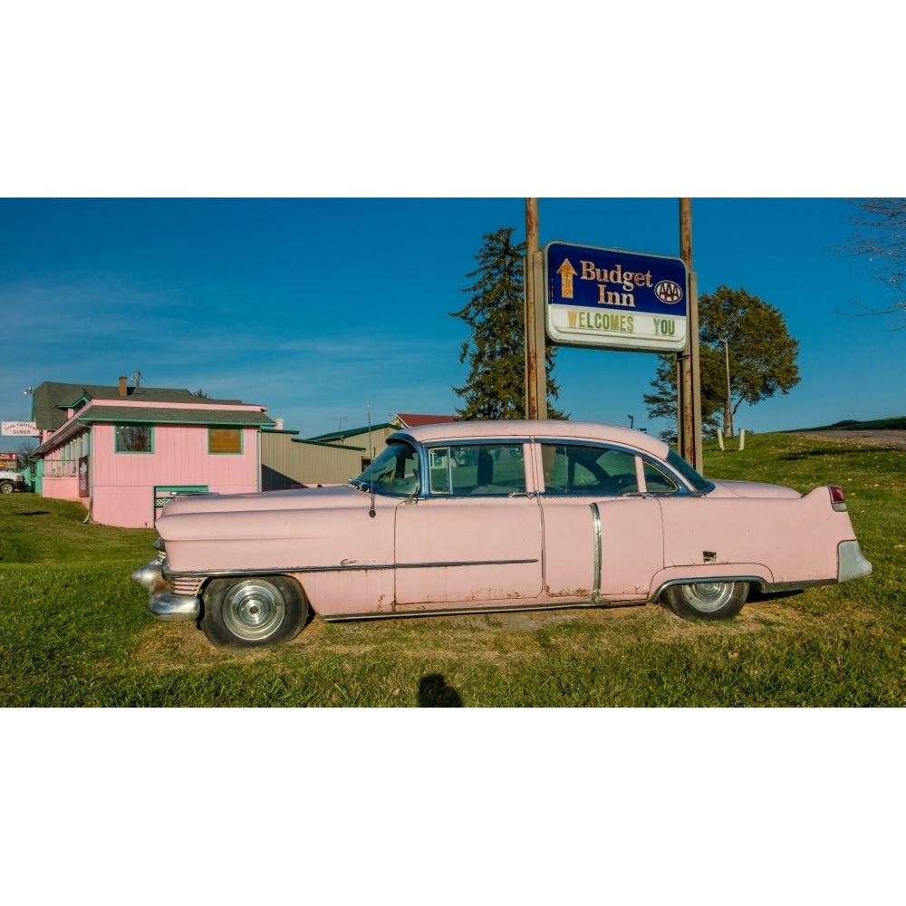 Pink Cadillac Diner Natural Bridge Virginia Poster Print by Panoramic Images Image 1