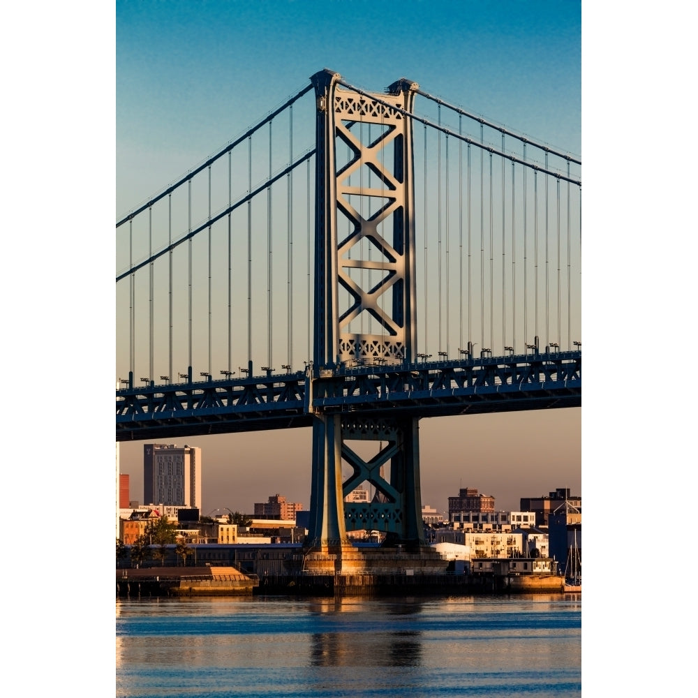 Ben Franklin Bridge over Delaware River at sunrise Poster Print by Panoramic Images Image 1