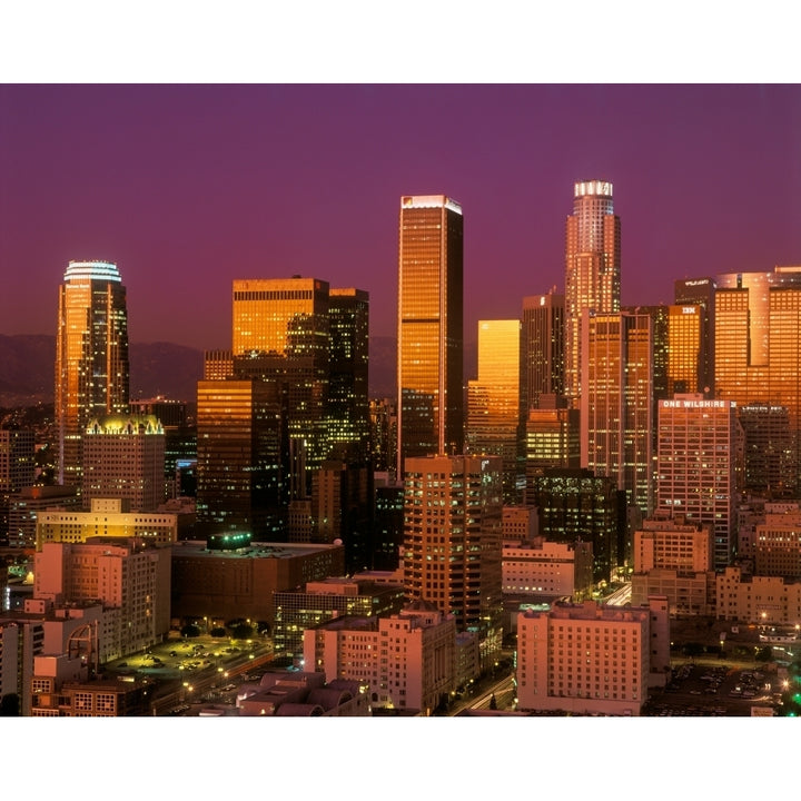 Downtown Los Angeles California at sunset Poster Print by Panoramic Images Image 2