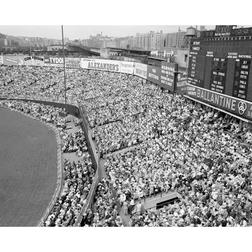 1940s-1950s Large Crowd Yankee Stadium Bronx Nyc Bleachers Advertising Signs Around The Stadium York City Ny Usa Image 1