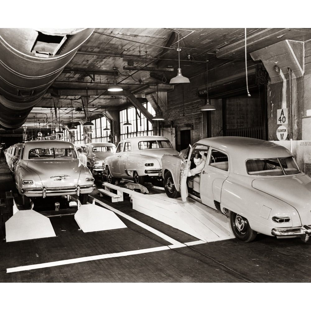 1950s Studebaker Automobile Production Assembly Line Poster Print By Vintage Collection Image 1