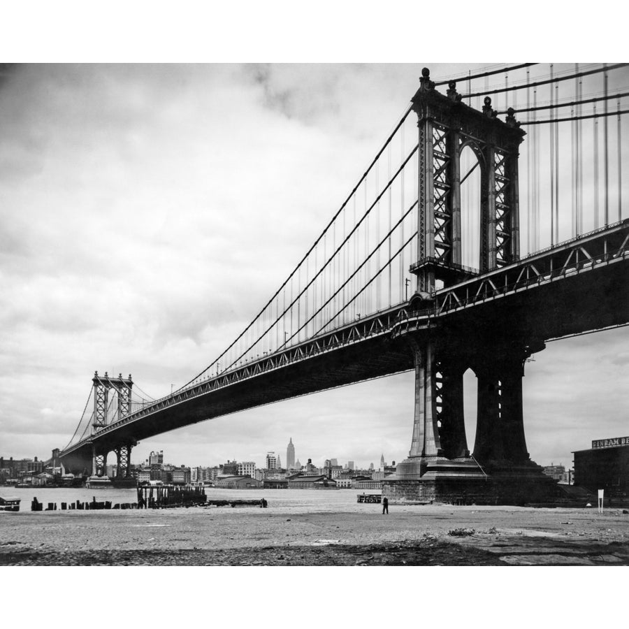 1930s View Of Manhattan Bridge Across East River From Brooklyn York City Ny Usa Print By Vintage Collection Image 1