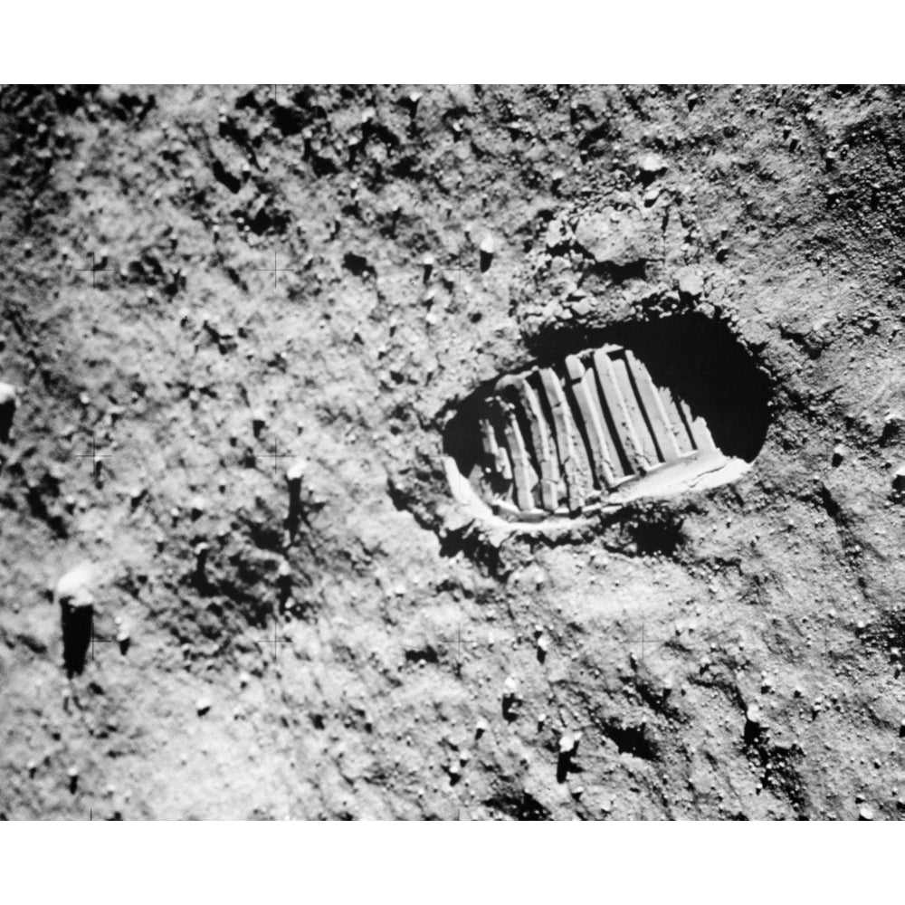 1960s Footprint Of First Step On MoonS Surface From Apollo 11 Mission Poster Print By Vintage Collection Image 1