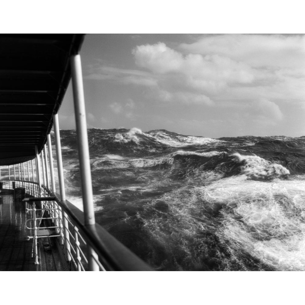 1930s View Of Rough Choppy Seas From Deck Of Cruise Ship Poster Print By Vintage Collection Image 1