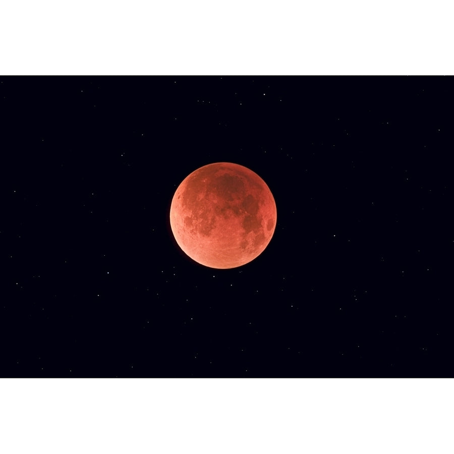 Total lunar eclipse taken near Calgary Alberta Canada Poster Print Image 1