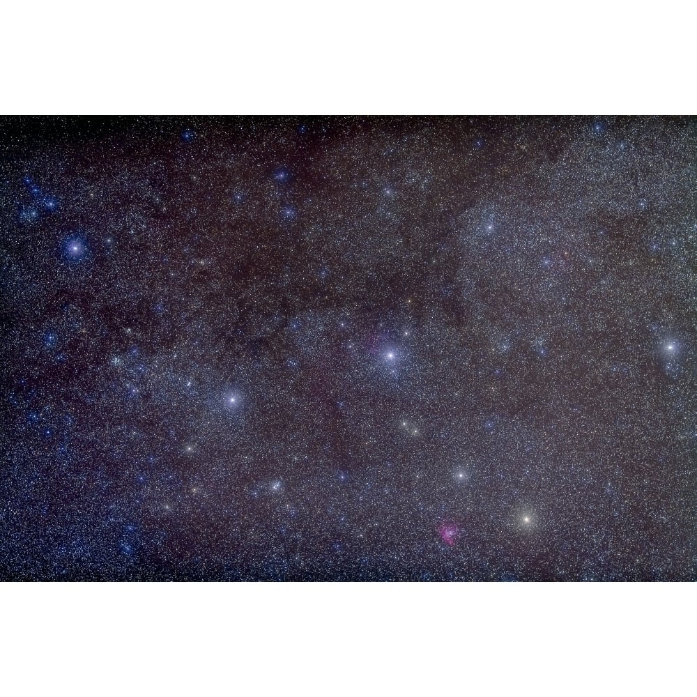 Widefield view of the constellation Cassiopeia with nearby deep sky objects Poster Print Image 1