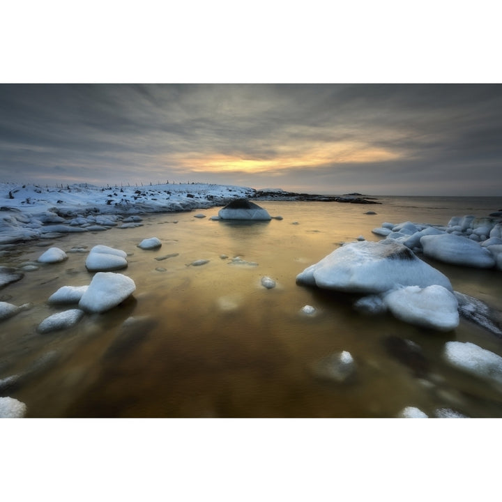 A frozen rusty bay on Andoya Island in Nordland County Norway Poster Print Image 1