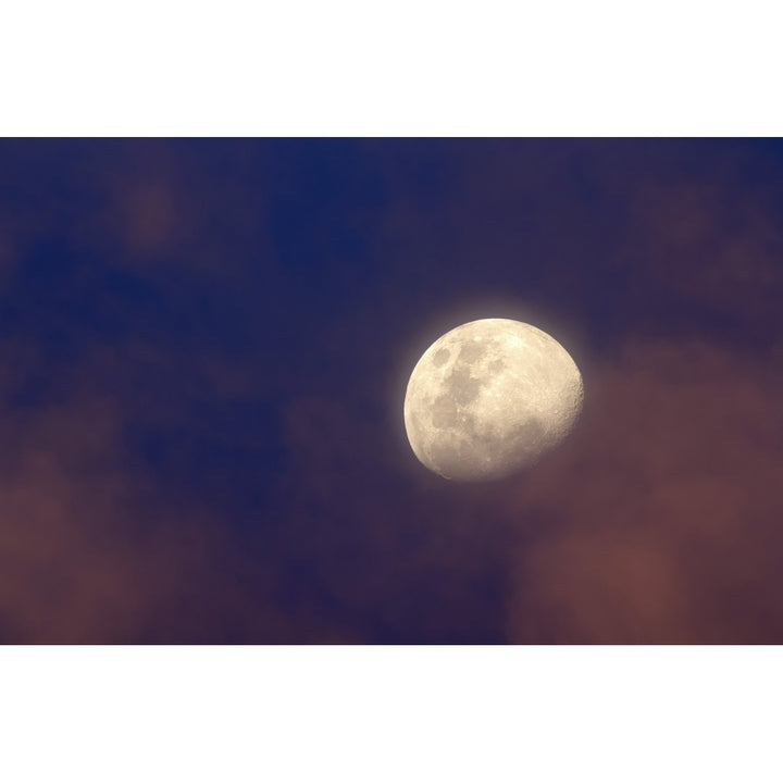 The moon between colorful clouds at sunset Poster Print Image 2