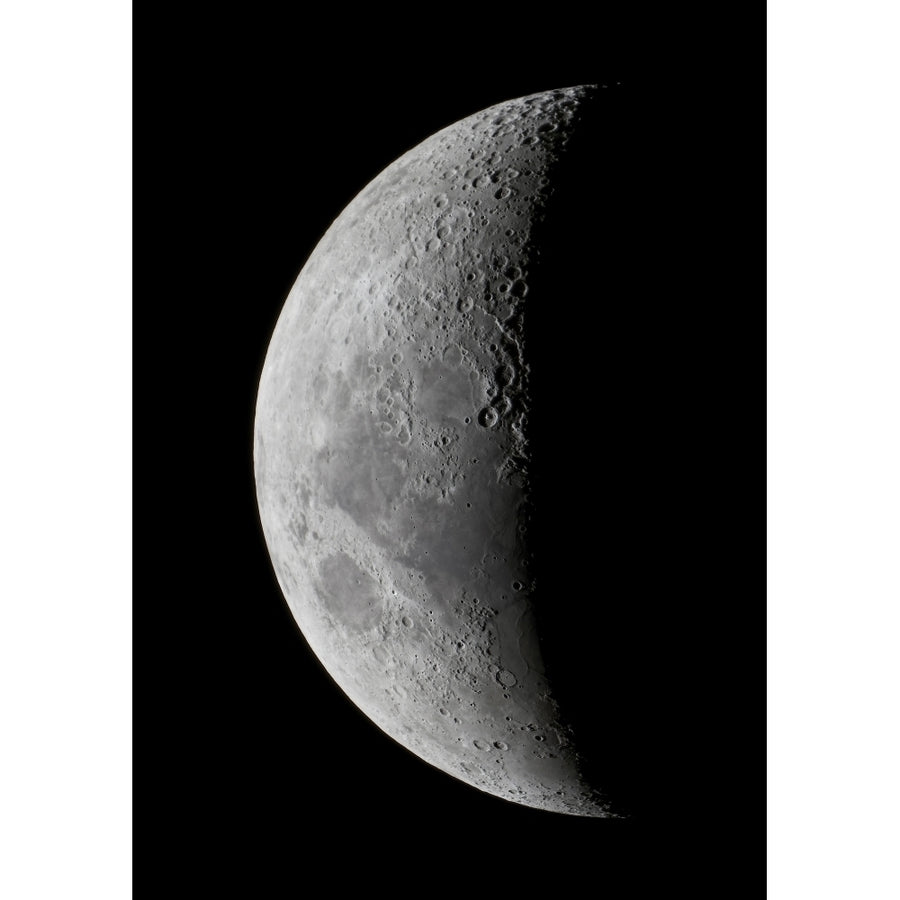 A waxing crescent moon in high resolution Poster Print Image 1