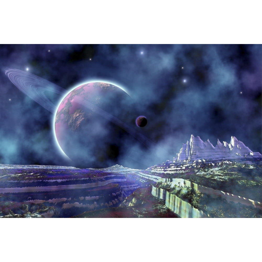 Fantasy alien world view of the universe Poster Print Image 1