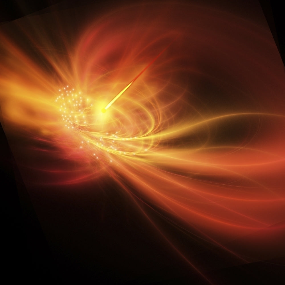 A supernova explosion causes a bright gamma ray burst Poster Print Image 2