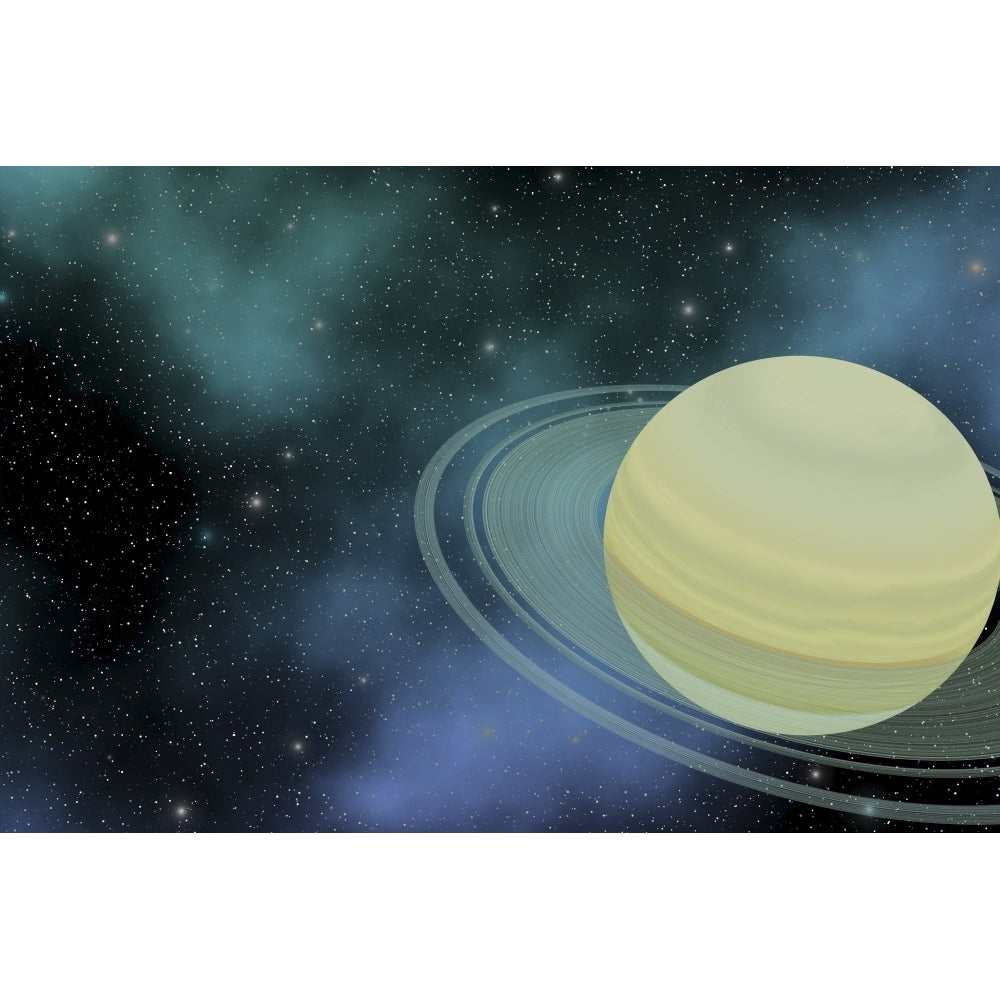 Cosmic image of our ringed planet of Saturn Poster Print Image 1