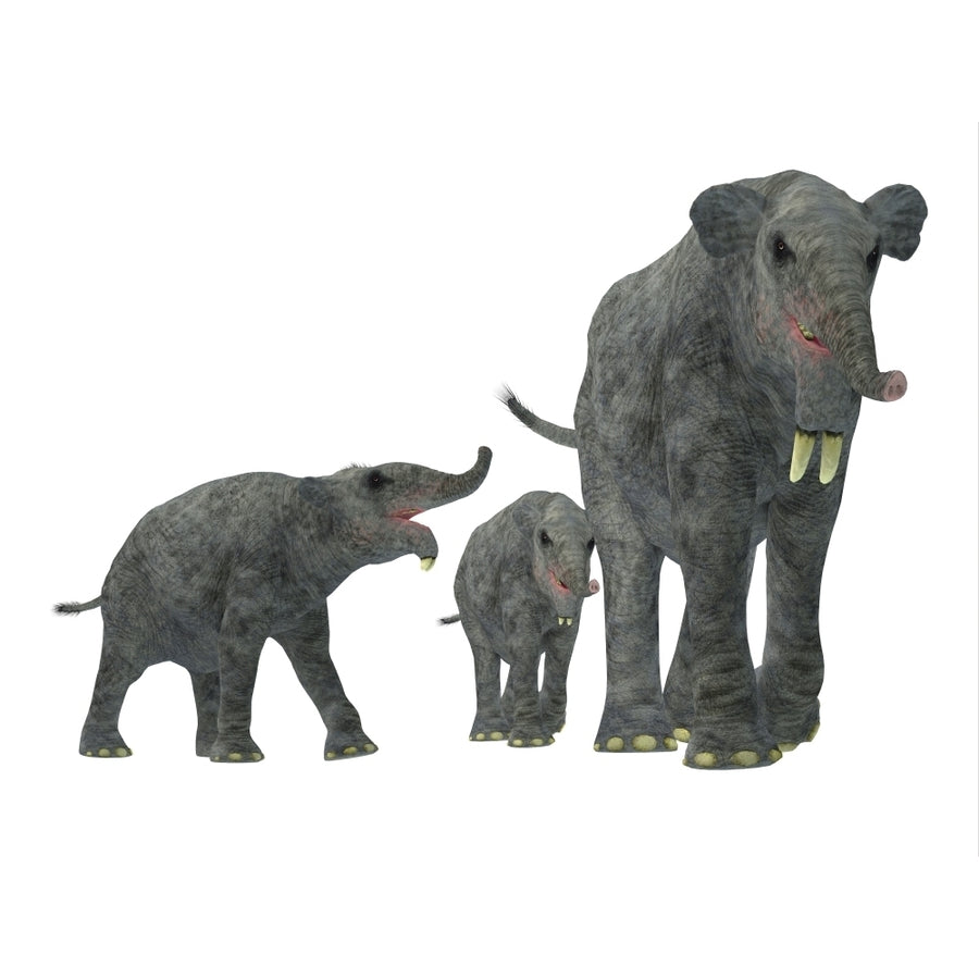 Deinotherium with offspring Poster Print Image 1