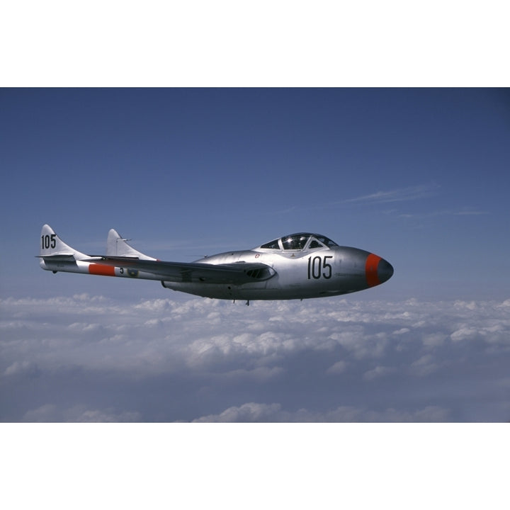 A de Havilland DH 115 Vampire trainer in the air over Sweden Poster Print Image 1