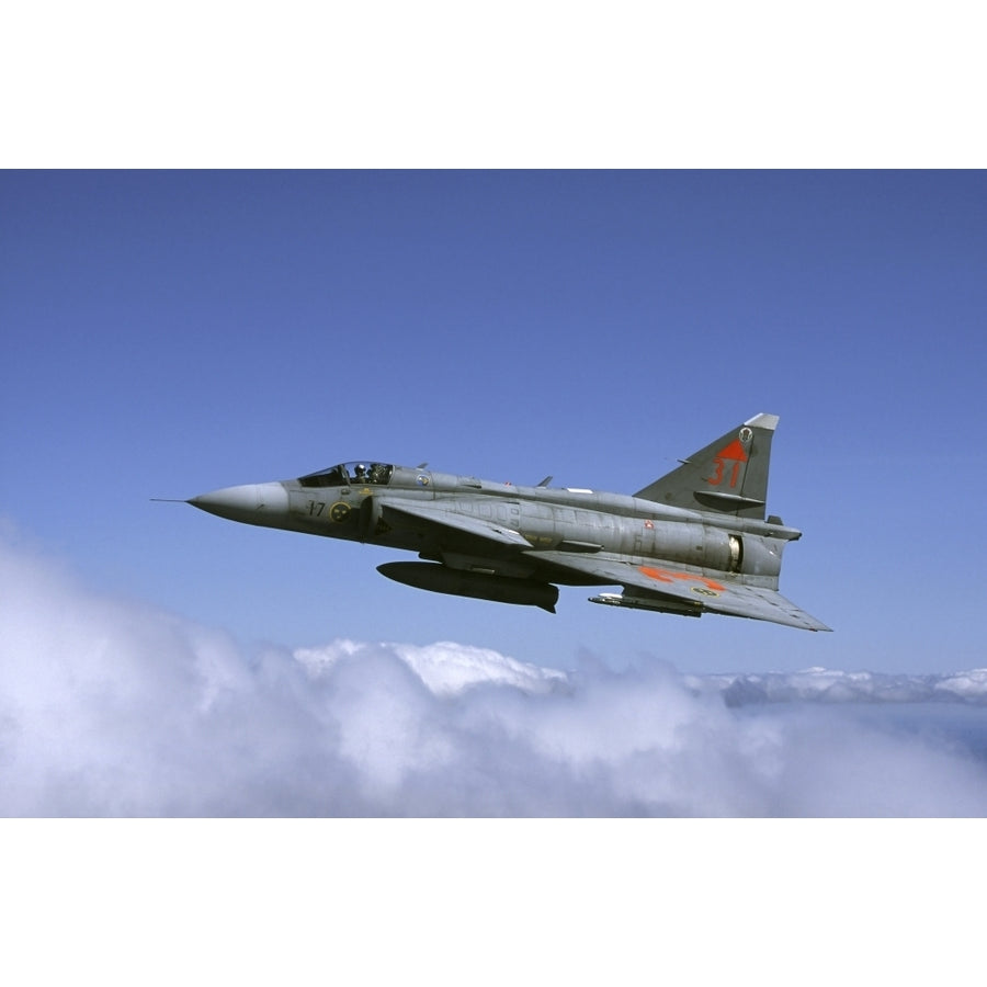 Saab JA 37 Viggen fighter of the Swedish Air Force Poster Print Image 1