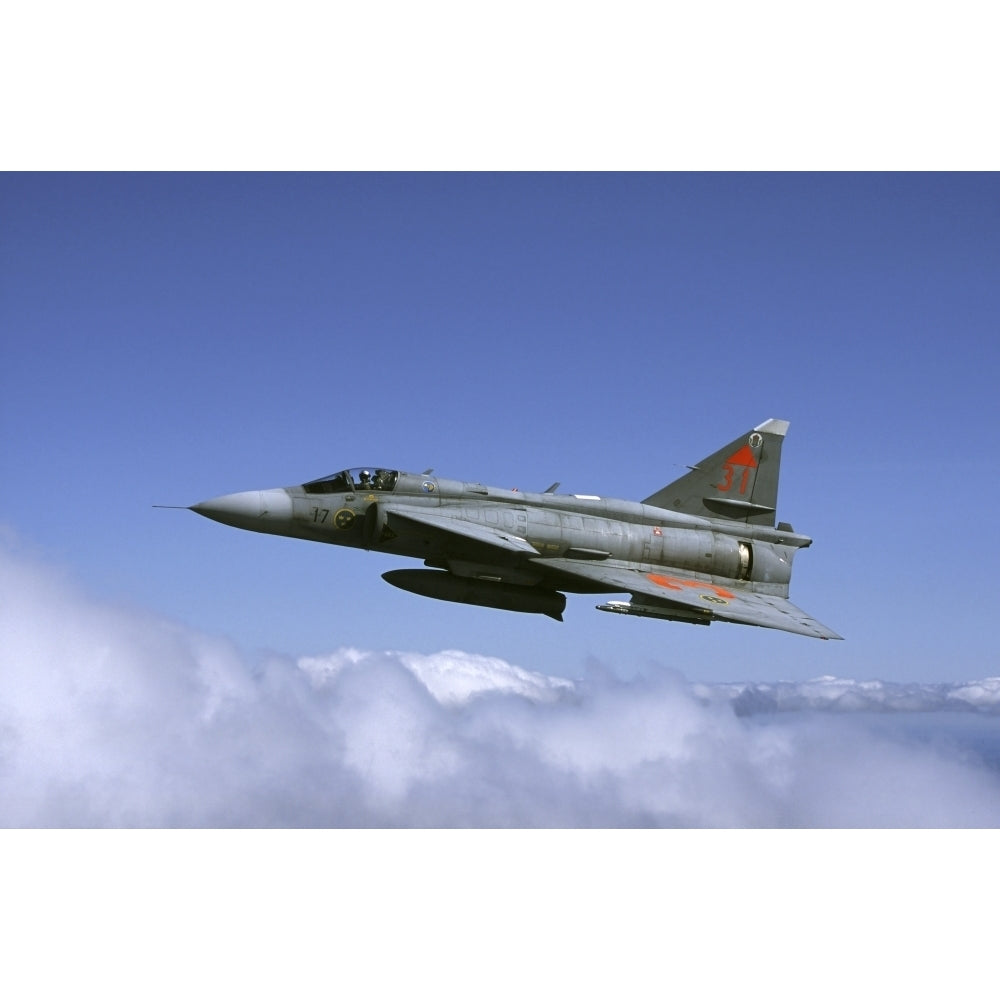 Saab JA 37 Viggen fighter of the Swedish Air Force Poster Print Image 2