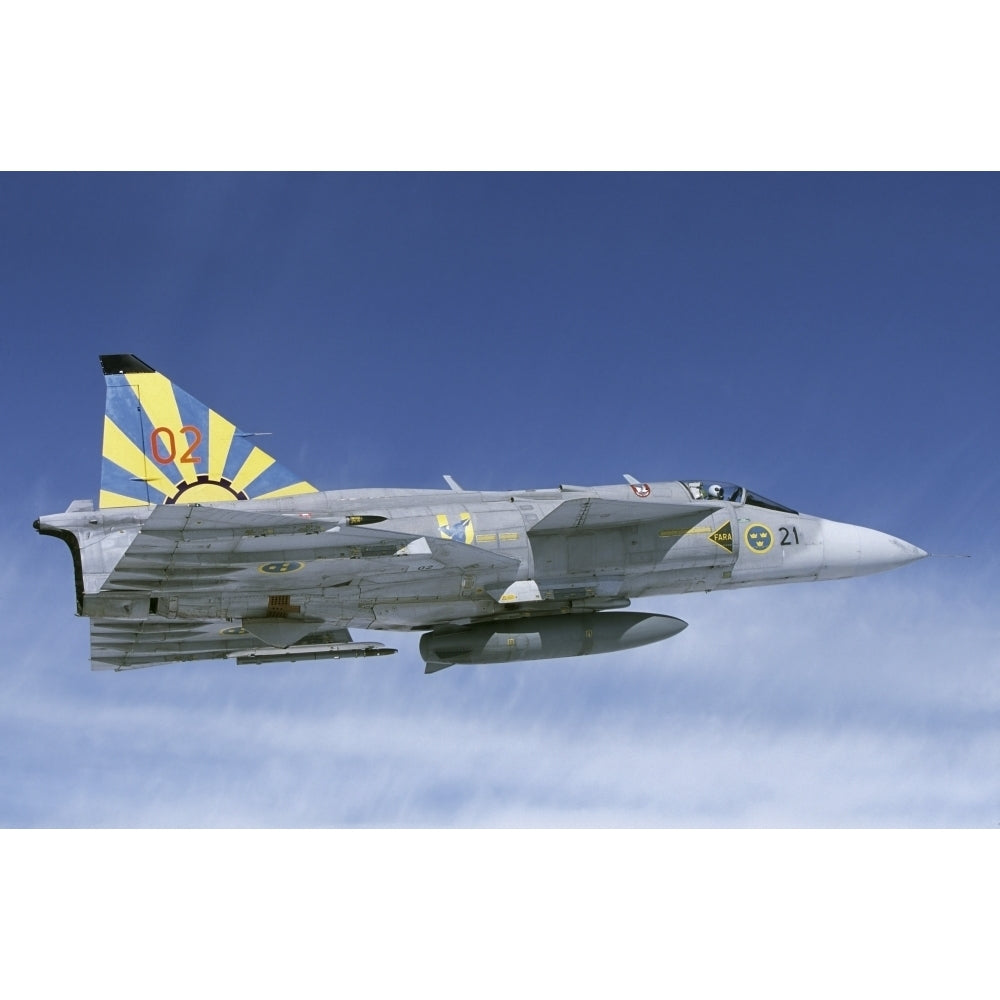 Saab JA 37 Viggen fighter plane of the Swedish Air Force Poster Print Image 2