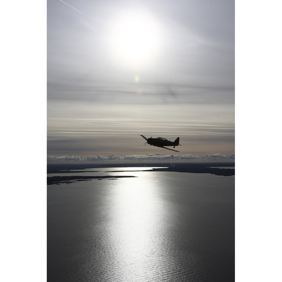 North American Aviation T-6 Texan trainer warbird in Swedish Air Force colors Poster Print Image 1