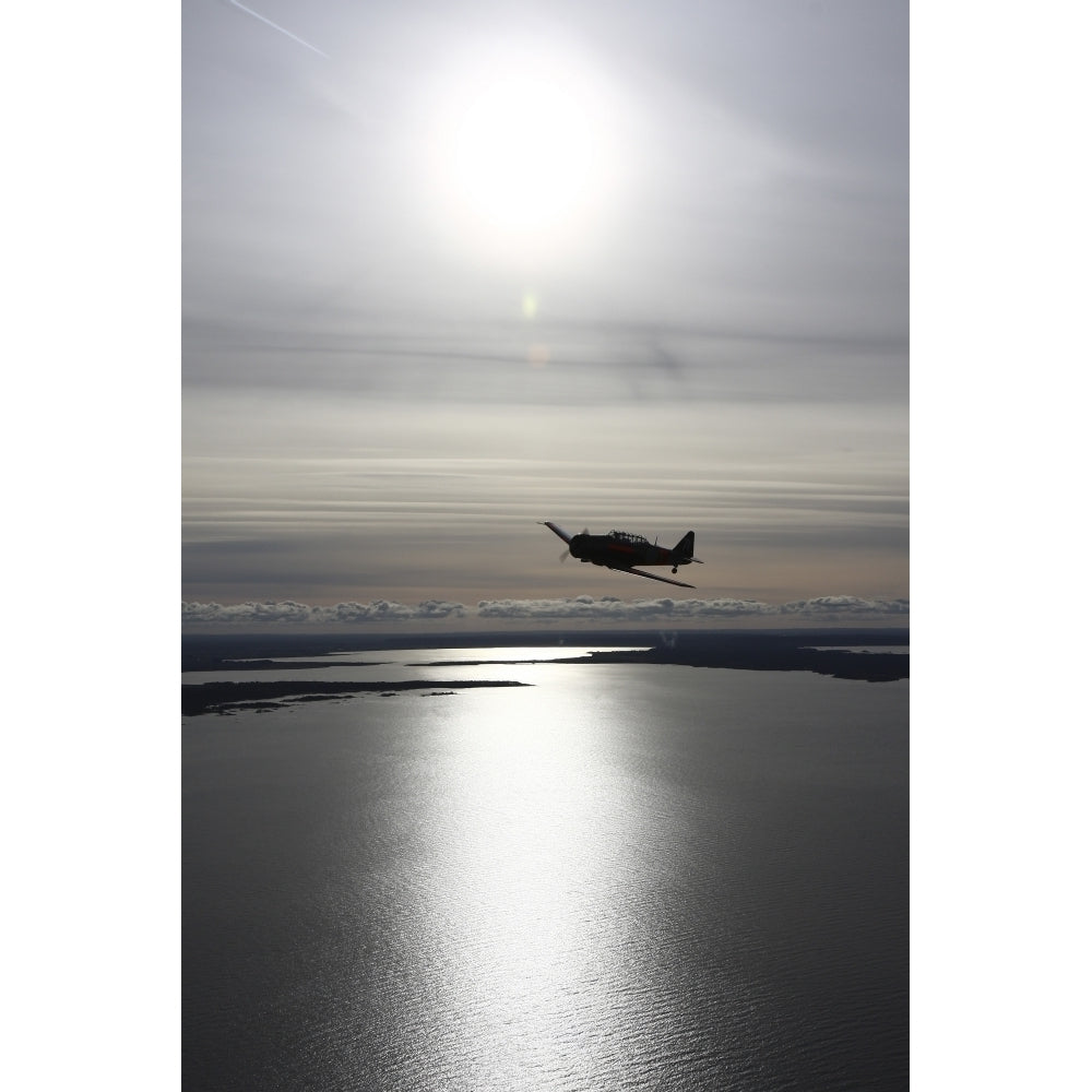 North American Aviation T-6 Texan trainer warbird in Swedish Air Force colors Poster Print Image 2