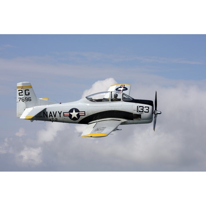 T-28 Trojan trainer warbird in U.S. Navy colors Poster Print Image 1