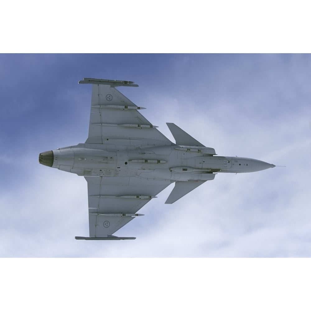 Saab JAS 39 Gripen fighter of the Swedish Air Force Poster Print Image 1